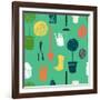 Garden Pattern.-TashaNatasha-Framed Art Print