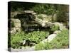 Garden Pond with Waterfall-null-Stretched Canvas