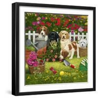 Garden Puppies-William Vanderdasson-Framed Giclee Print