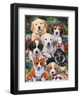 Garden Puppies-Jenny Newland-Framed Giclee Print