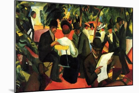 Garden Restaurant-Auguste Macke-Mounted Art Print