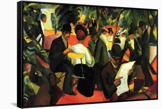 Garden Restaurant-Auguste Macke-Framed Stretched Canvas