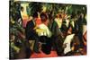 Garden Restaurant-Auguste Macke-Stretched Canvas