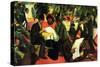 Garden Restaurant-Auguste Macke-Stretched Canvas