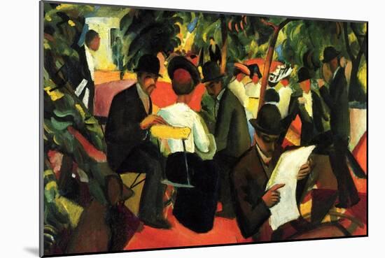 Garden Restaurant-Auguste Macke-Mounted Art Print