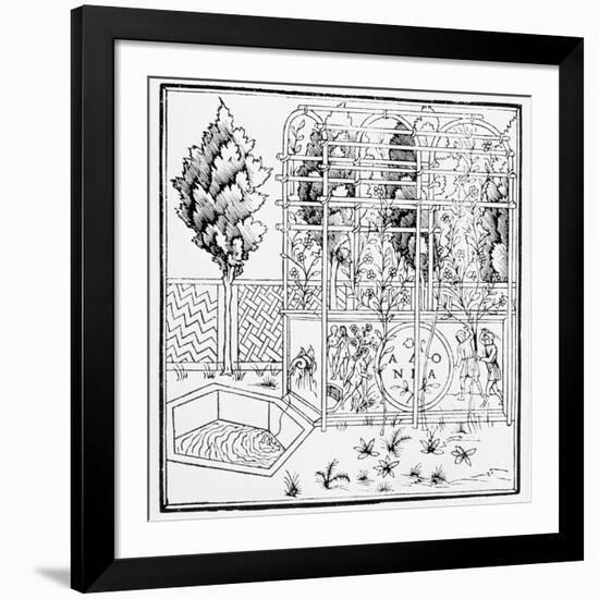 Garden Scene, from Hypnerotomachia Poliphili Attributed to Francesco Colonna-null-Framed Giclee Print