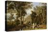 Garden Scene on the Broganza Shore, Rio de Janeiro-William Havell-Stretched Canvas