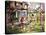 Garden Scene with Children-null-Stretched Canvas