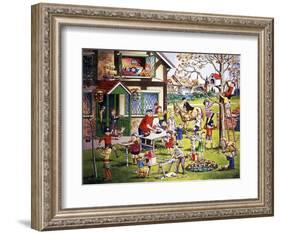 Garden Scene with Children-null-Framed Giclee Print