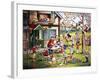 Garden Scene with Children-null-Framed Giclee Print