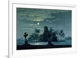 Garden Scene with the Sphinx in Moonlight, Act II Scene 3, Set Design for "The Magic Flute"-Karl Friedrich Schinkel-Framed Premium Giclee Print