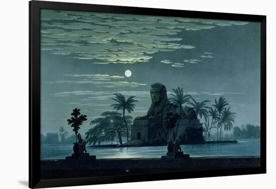 Garden Scene with the Sphinx in Moonlight, Act II Scene 3, Set Design for "The Magic Flute"-Karl Friedrich Schinkel-Framed Giclee Print