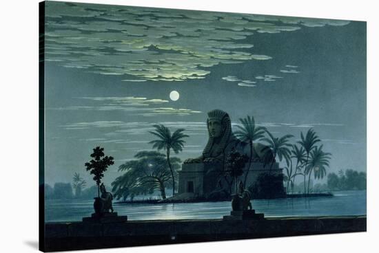 Garden Scene with the Sphinx in Moonlight, Act II Scene 3, Set Design for "The Magic Flute"-Karl Friedrich Schinkel-Stretched Canvas