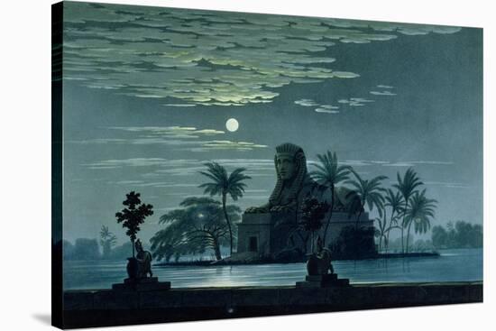 Garden Scene with the Sphinx in Moonlight, Act II Scene 3, Set Design for "The Magic Flute"-Karl Friedrich Schinkel-Stretched Canvas