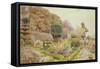 Garden Scene-George Tattersall-Framed Stretched Canvas