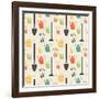 Garden Seamless Pattern-TashaNatasha-Framed Art Print