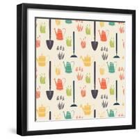 Garden Seamless Pattern-TashaNatasha-Framed Art Print