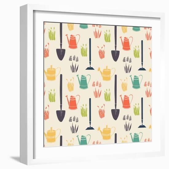 Garden Seamless Pattern-TashaNatasha-Framed Art Print