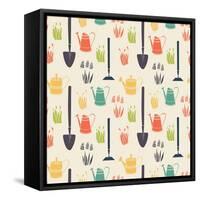 Garden Seamless Pattern-TashaNatasha-Framed Stretched Canvas