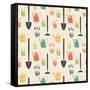 Garden Seamless Pattern-TashaNatasha-Framed Stretched Canvas