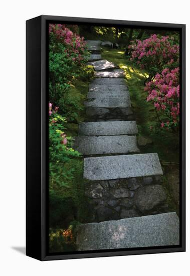 Garden Stairs I-Brian Moore-Framed Stretched Canvas