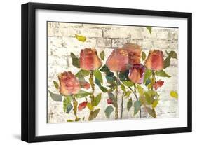 Garden Stems on Brick-Lanie Loreth-Framed Art Print