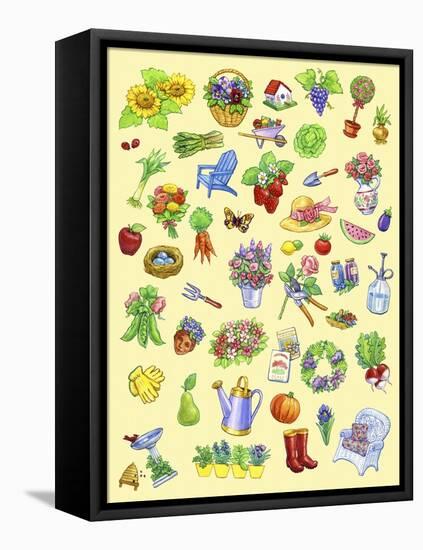 Garden Theme-Geraldine Aikman-Framed Stretched Canvas