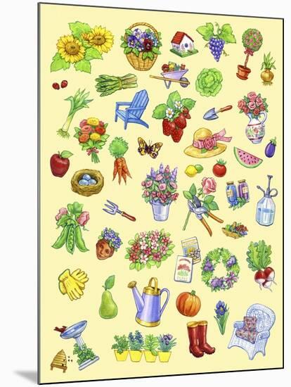 Garden Theme-Geraldine Aikman-Mounted Giclee Print