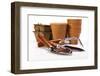 Garden Tools on White Background-JanPietruszka-Framed Photographic Print