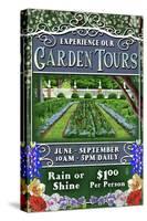 Garden Tours - Vintage Sign-Lantern Press-Stretched Canvas