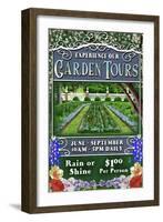 Garden Tours - Vintage Sign-Lantern Press-Framed Art Print