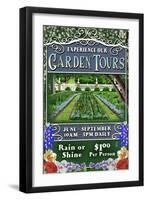 Garden Tours - Vintage Sign-Lantern Press-Framed Art Print