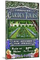 Garden Tours - Vintage Sign-Lantern Press-Mounted Art Print