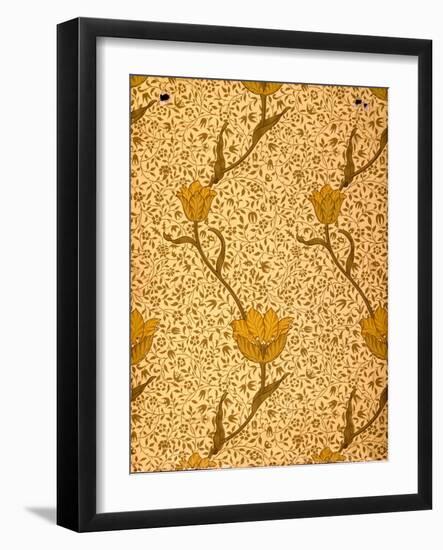 'Garden Tulip' Wallpaper Design, 1885 (Colour Woodblock Print on Paper)-William Morris-Framed Giclee Print