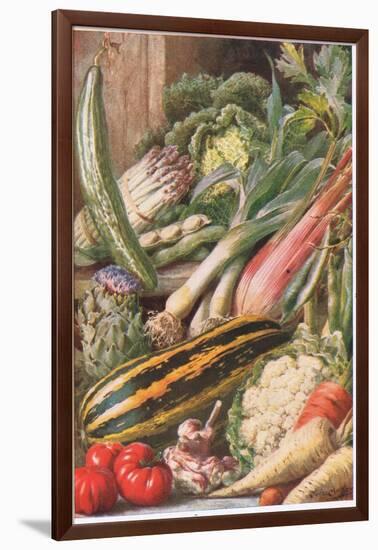 Garden Vegetables, Illustration from 'Garden Ways and Garden Days'-Louis Fairfax Muckley-Framed Giclee Print