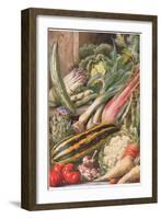 Garden Vegetables, Illustration from 'Garden Ways and Garden Days'-Louis Fairfax Muckley-Framed Giclee Print