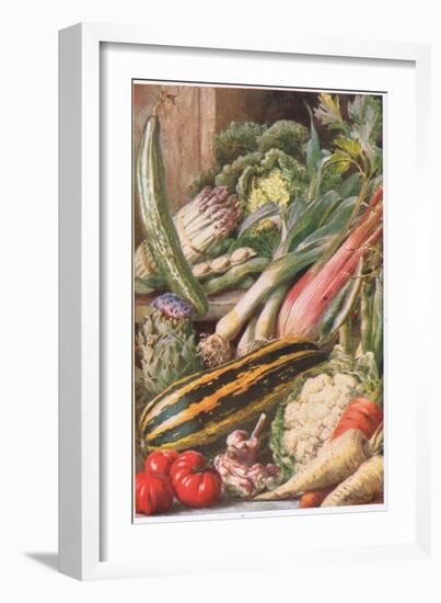 Garden Vegetables, Illustration from 'Garden Ways and Garden Days'-Louis Fairfax Muckley-Framed Giclee Print