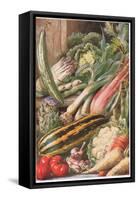 Garden Vegetables, Illustration from 'Garden Ways and Garden Days'-Louis Fairfax Muckley-Framed Stretched Canvas