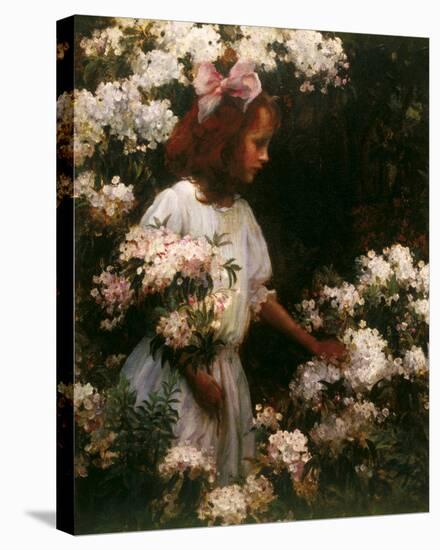 Garden Walk-Charles C Curran-Stretched Canvas