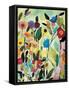 Garden with Blue Tulips-Kim Parker-Framed Stretched Canvas