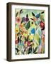 Garden with Blue Tulips-Kim Parker-Framed Premium Giclee Print