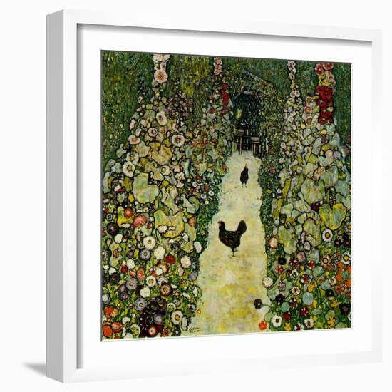 Garden with Chickens, 1916-Gustav Klimt-Framed Giclee Print