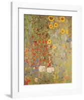 Garden with Sunflowers-Gustav Klimt-Framed Art Print