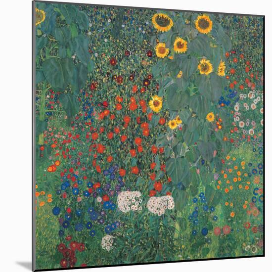 Garden with Sunflowers-Gustav Klimt-Mounted Art Print