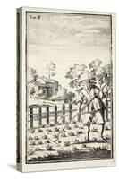 Gardener Hoeing, Pub. Erfurt in Thuringia, 1753-55-Christian Reicharts-Stretched Canvas