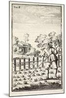 Gardener Hoeing, Pub. Erfurt in Thuringia, 1753-55-Christian Reicharts-Mounted Giclee Print