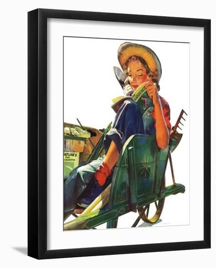 "Gardener in Wheelbarrow," May 10, 1941-Dominice Cammerota-Framed Giclee Print