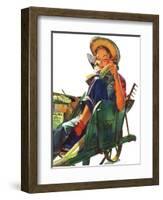 "Gardener in Wheelbarrow," May 10, 1941-Dominice Cammerota-Framed Giclee Print