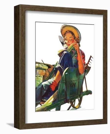 "Gardener in Wheelbarrow," May 10, 1941-Dominice Cammerota-Framed Giclee Print