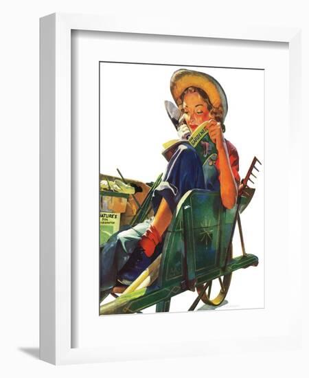 "Gardener in Wheelbarrow," May 10, 1941-Dominice Cammerota-Framed Giclee Print